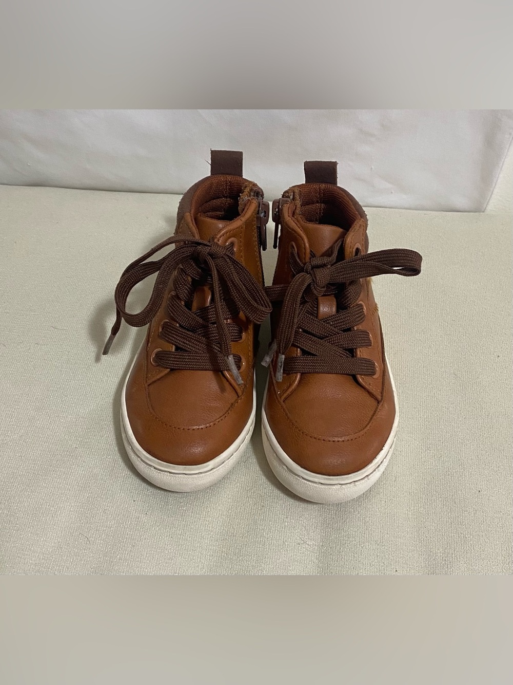 Cat & Jack Brown High-Top Kids Sneakers with White Soles